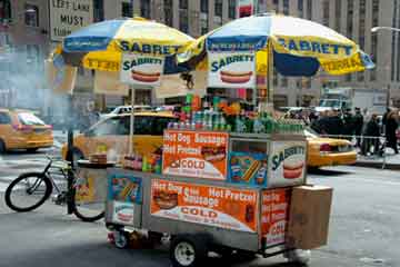 NYC hot dog cart